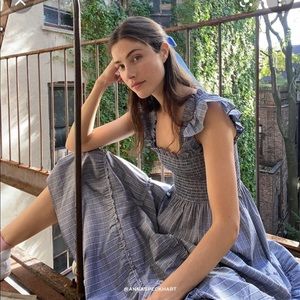 Hill house nap dress tai check Ellie XS blue check